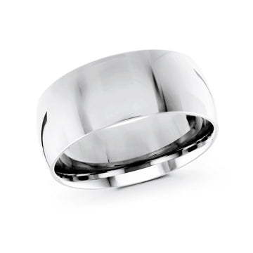9mm 14k White Gold Wedding Band