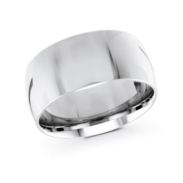 10mm 14k White Gold Wedding Band
