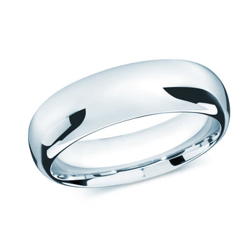 8mm 14k White Gold Wedding Band