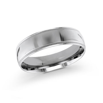 6mm 14k White Gold Wedding Band