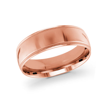 7mm 14k Rose Gold Wedding Band