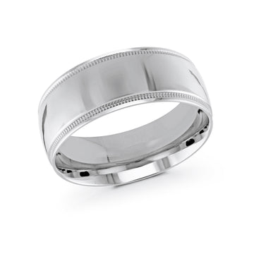 9mm 14k White Gold Wedding Band