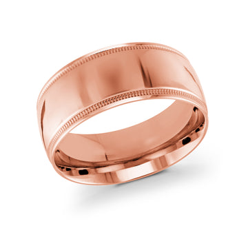 10mm 14k Rose Gold Wedding Band