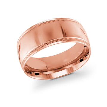 10mm 14k Rose Gold Wedding Band
