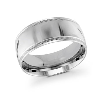 10mm 14k White Gold Wedding Band