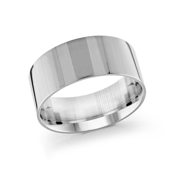 10mm 14k White Gold Wedding Band