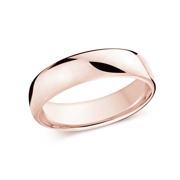 6.5mm 14k Rose Gold Wedding Band
