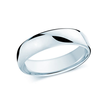 6.5mm 14k White Gold Wedding Band
