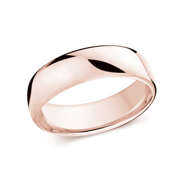 7.5mm 14k Rose Gold Wedding Band