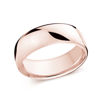 8.5mm 14k Rose Gold Wedding Band