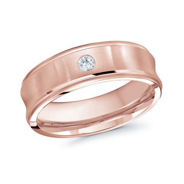 7mm 14k Rose Gold Wedding Band