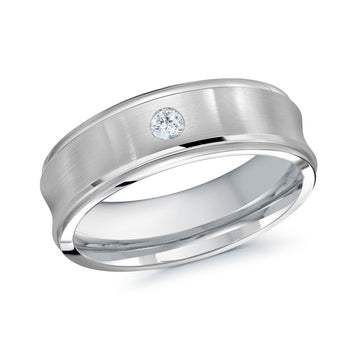 7mm 14k White Gold Wedding Band