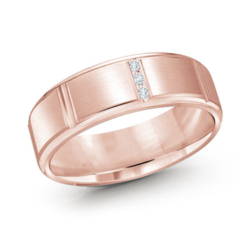 7mm 14k Rose Gold Wedding Band