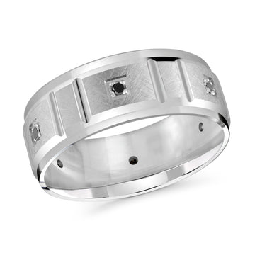 8mm 14k White Gold Wedding Band