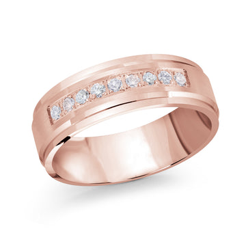 7mm 14k Rose Gold Wedding Band