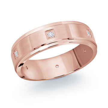 7mm 14k Rose Gold Wedding Band