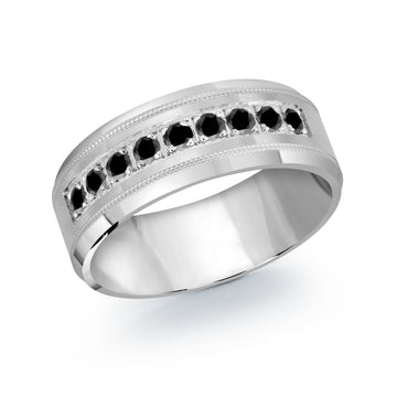 8mm 14k White Gold Wedding Band