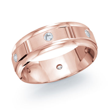 7mm 14k Rose Gold Wedding Band