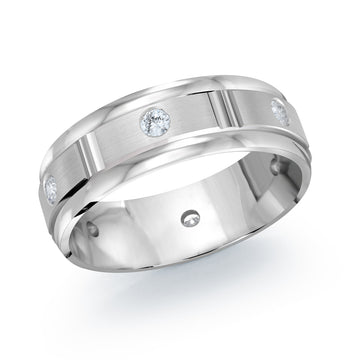 7mm 14k White Gold Wedding Band