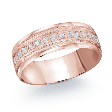 7mm 14k Rose Gold Wedding Band