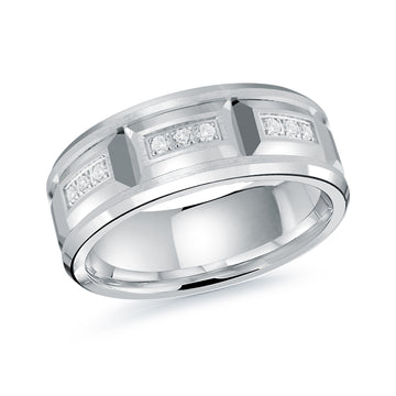 8mm 14k White Gold Wedding Band