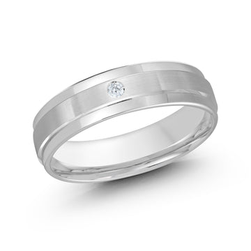 6mm 14k White Gold Wedding Band