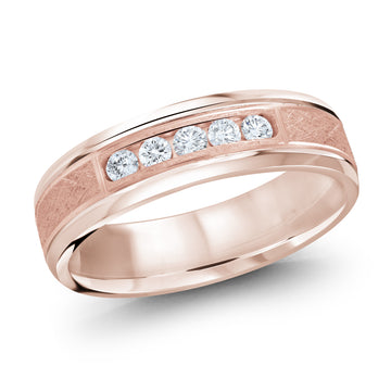 6mm 14k Rose Gold Wedding Band
