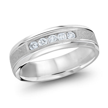6mm 14k White Gold Wedding Band