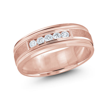 7mm 14k Rose Gold Wedding Band
