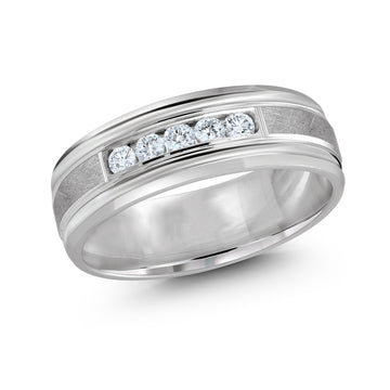 7mm 14k White Gold Wedding Band