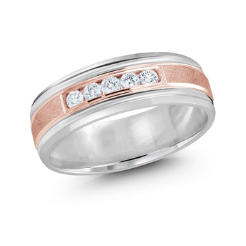 7mm 14k White Gold / Rose Gold Wedding Band