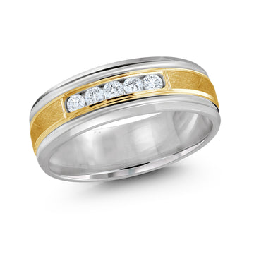 7mm 14k White Gold / Yellow Gold Wedding Band