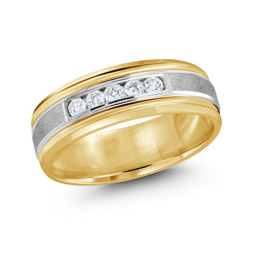 7mm 14k Yellow Gold / White Gold Wedding Band
