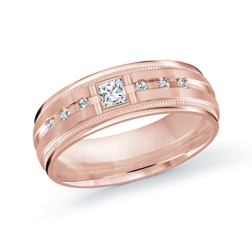 7mm 14k Rose Gold Wedding Band