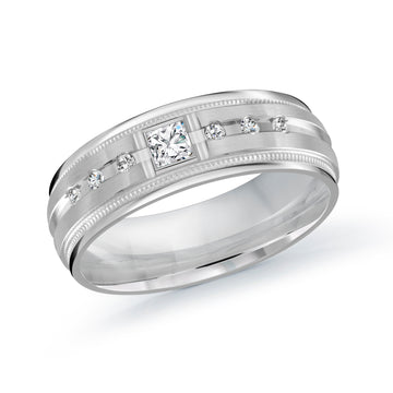 7mm 14k White Gold Wedding Band