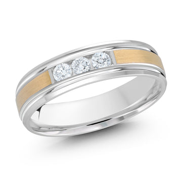 6mm 14k White Gold / Yellow Gold Wedding Band