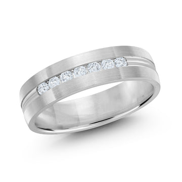 6mm 14k White Gold Wedding Band