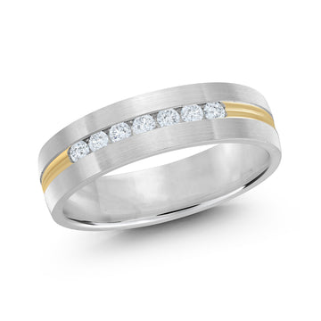 6mm 14k White Gold / Yellow Gold Wedding Band