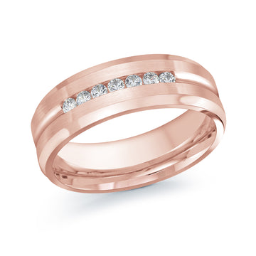 7mm 14k Rose Gold Wedding Band