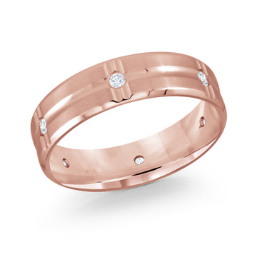 6mm 14k Rose Gold Wedding Band