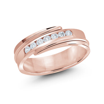 7mm 14k Rose Gold Wedding Band