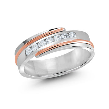 7mm 14k White Gold / Rose Gold Wedding Band