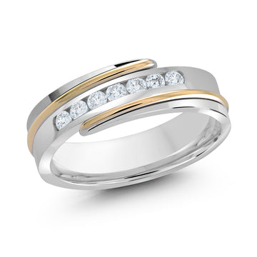 7mm 14k White Gold / Yellow Gold Wedding Band