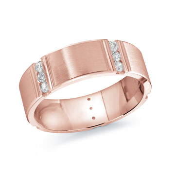7mm 14k Rose Gold Wedding Band