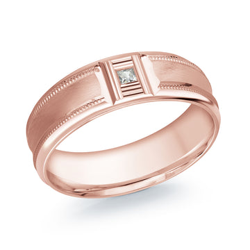 7mm 14k Rose Gold Wedding Band