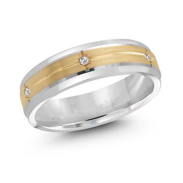 6mm 14k White Gold / Yellow Gold Wedding Band