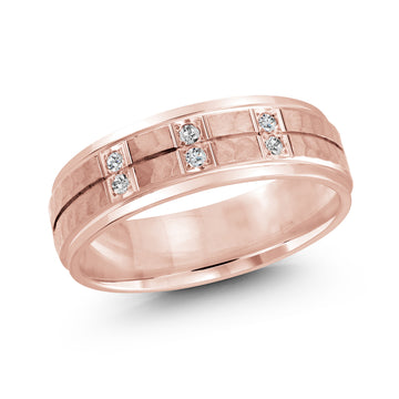 7mm 14k Rose Gold Wedding Band
