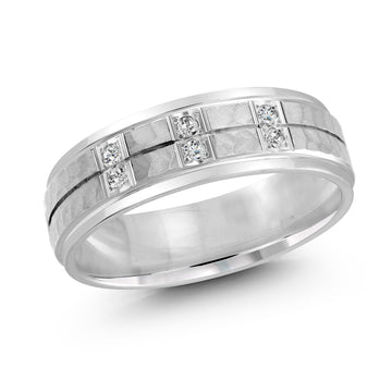 7mm 14k White Gold Wedding Band