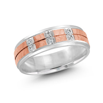 7mm 14k White Gold / Rose Gold Wedding Band