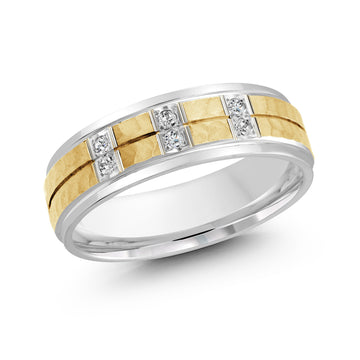 7mm 14k White Gold / Yellow Gold Wedding Band